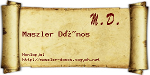 Maszler Dános névjegykártya